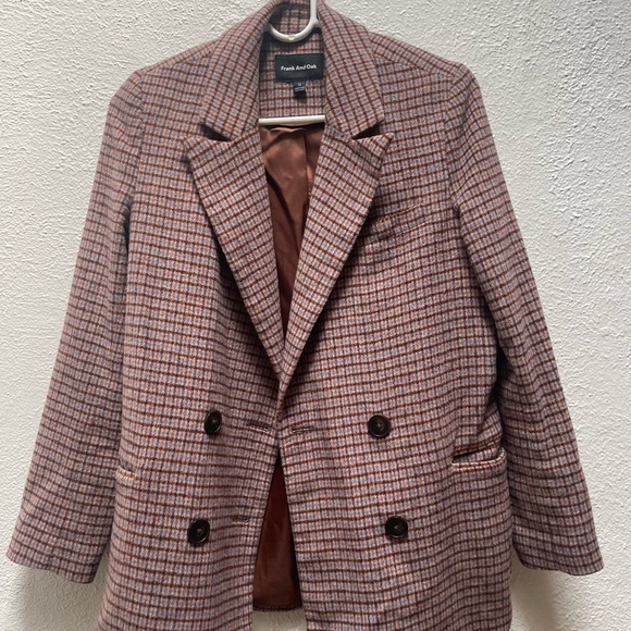 Frank And Oak Houndstooth Double-Breasted Blazer - Picture 2 of 4